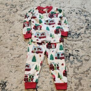 The Childrens Place Festive Red and Green Camper Pajama Set